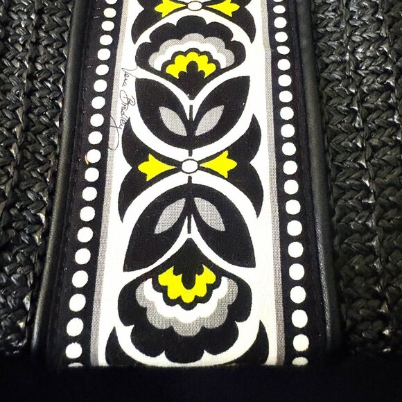Vera Bradley Black Yellow White Magnetic Closure Handbag Bright Interior NWOT - Picture 3 of 12